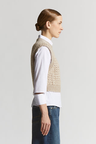 Blown alpaca and lurex vest