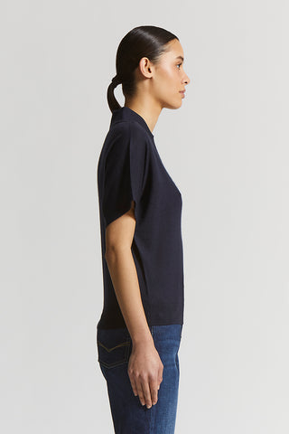 Cashmere and silk short-sleeved sweater