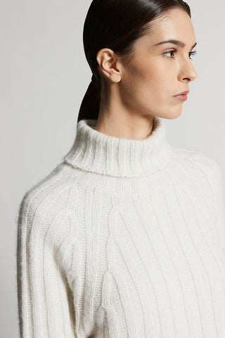 Alpaca-yarn sweater with cashmere, silk and wool