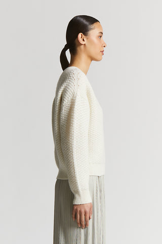 Lurex and blown alpaca sweater