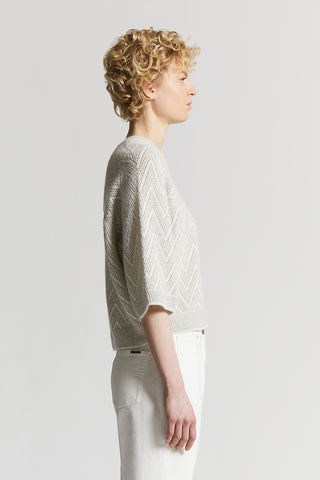 Blown alpaca crew-neck sweater