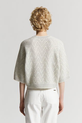 Blown alpaca crew-neck sweater