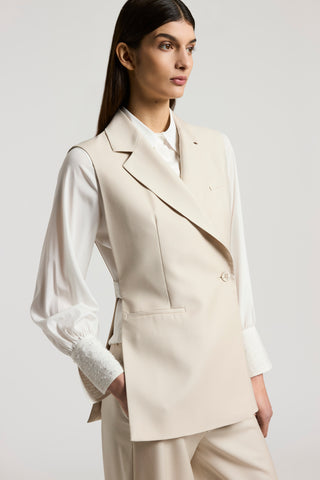 Pure wool twill vest