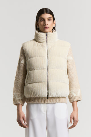 Viscose corduroy and down vest