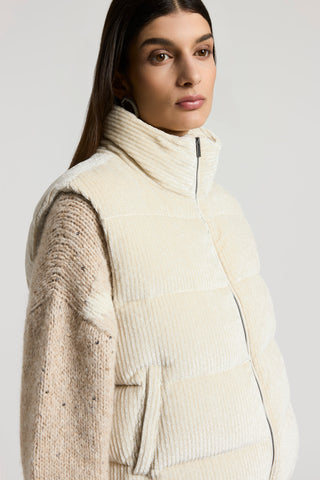 Viscose corduroy and down vest