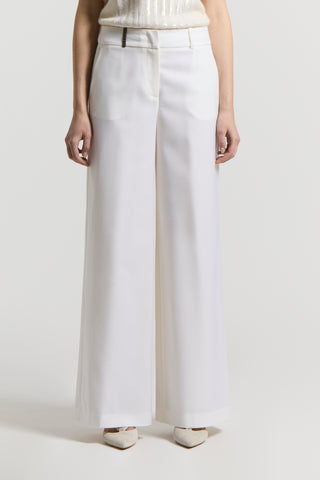 Pure wool twill trousers