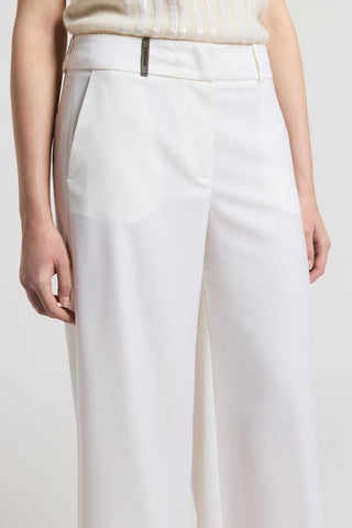 Pure wool twill trousers