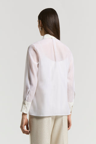 Silk-blend organdy shirt