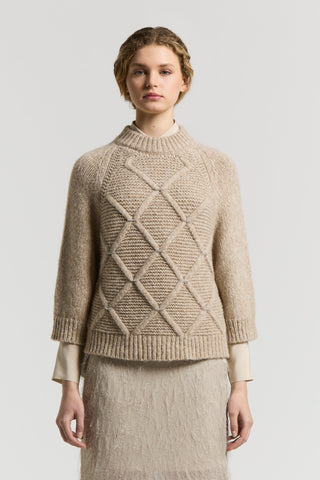 Wool and blown alpaca sweater