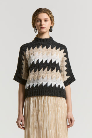 Alpaca wool sweater with sequins