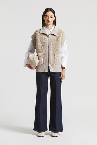 Fur-stitch vest