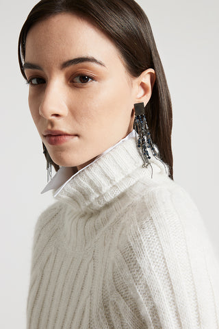 Drop earrings with demi-fine crystals