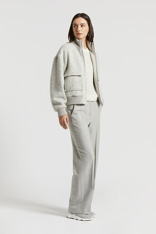 Wool-blend flannel trousers