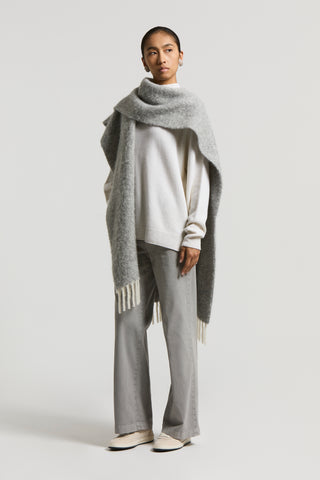 Alpaca, wool and sequinned bouclé cape