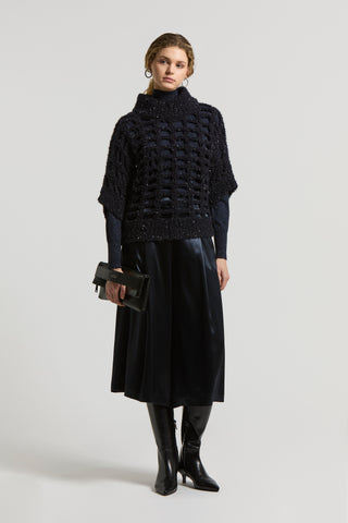 Wool and alpaca yarn sweater