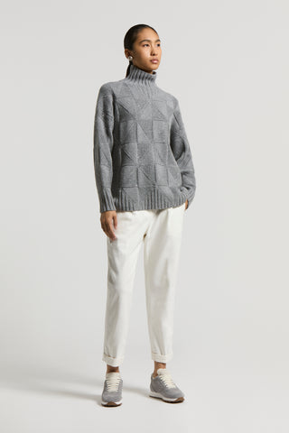 Soft stretch cotton gabardine trousers