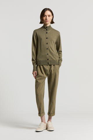 Soft stretch cotton gabardine trousers