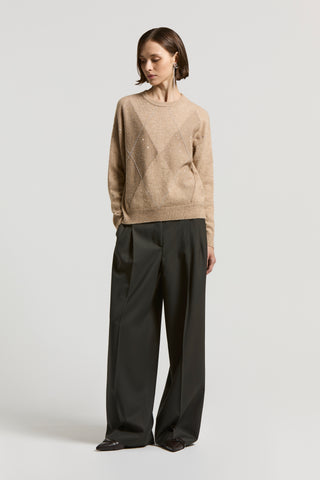 Fluid wool twill trousers