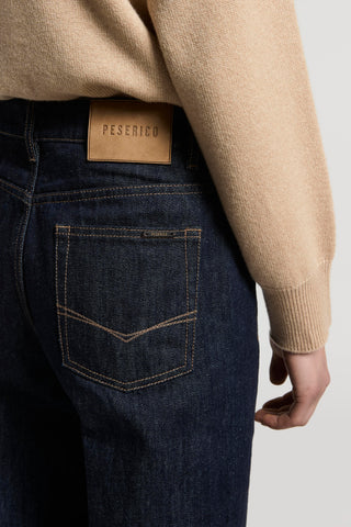 Deep blue rinse wash denim jeans