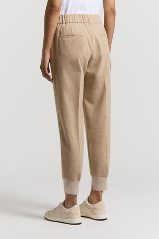 Wool and viscose flannel trousers