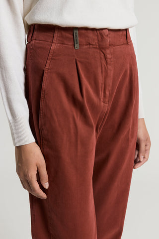 Soft stretch cotton gabardine trousers