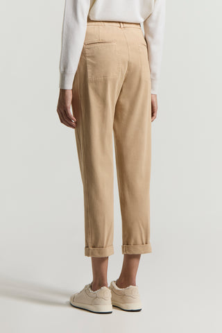 Soft stretch cotton gabardine trousers