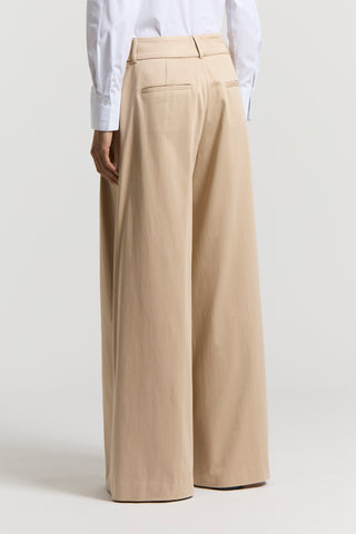 Stretch peach-finish fabric trousers