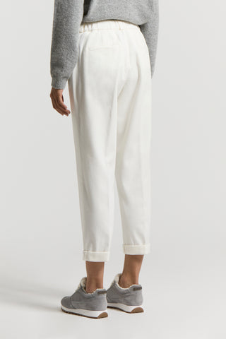 Soft stretch cotton gabardine trousers