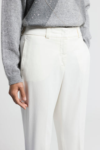 Soft stretch cotton gabardine trousers