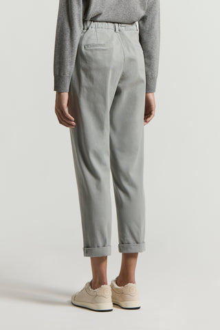 Soft stretch cotton gabardine trousers