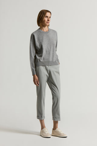 Soft stretch cotton gabardine trousers