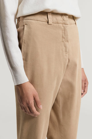 Soft stretch cotton gabardine trousers