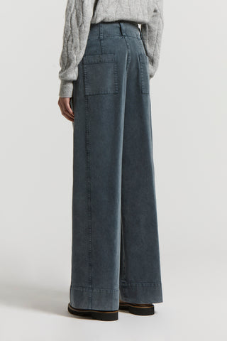 Garment-dyed cotton twill trousers