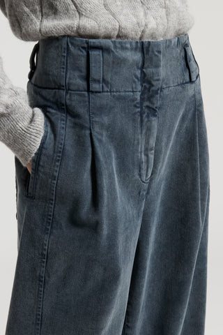 Garment-dyed cotton twill trousers