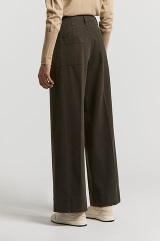 Soft stretch cotton gabardine trousers