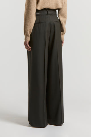 Fluid wool twill trousers