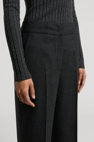 Technical wool flannel trousers