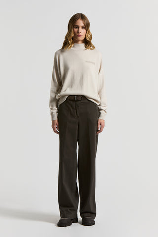 Peach-finish cotton twill trousers