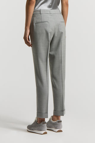 Technical wool flannel trousers