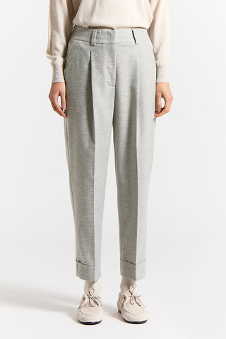 Wool and viscose flannel trousers