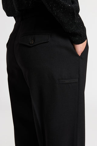 Stretch wool flannel trousers