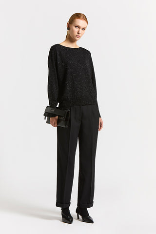 Stretch wool flannel trousers