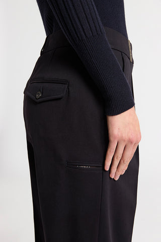Peach-hand cotton gabardine trousers