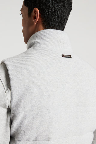 Down-padded wool and cashmere vest