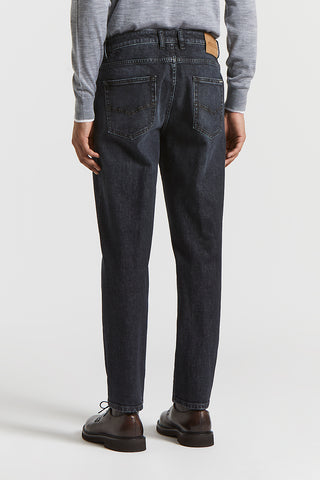Dark carrot-fit denim jeans