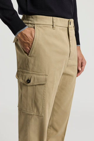 Cotton gabardine cargo chinos