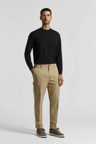 Cotton gabardine cargo chinos
