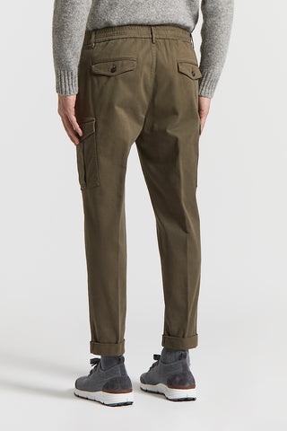 Cotton gabardine cargo chinos