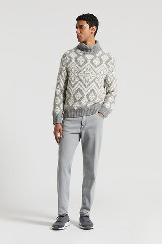 Mouliné yarn turtleneck sweater