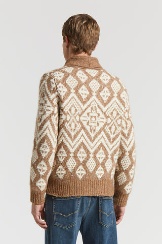 Soft mouliné yarn cardigan